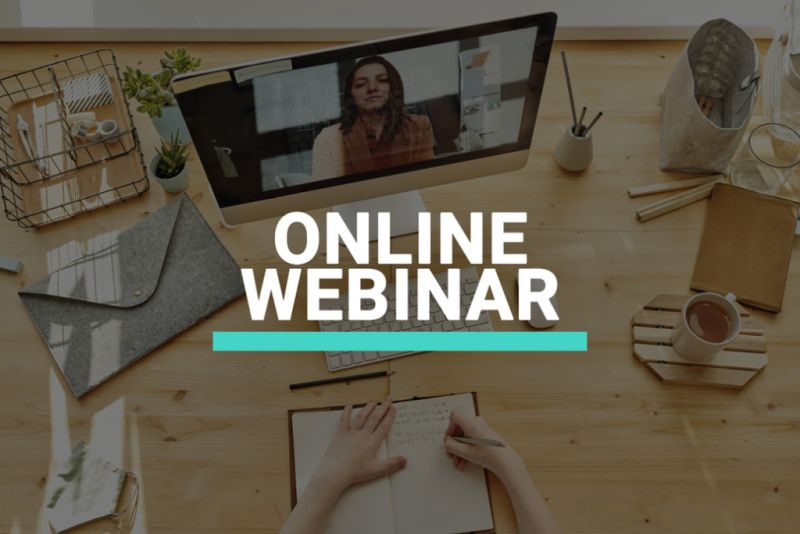 man viweing webinar