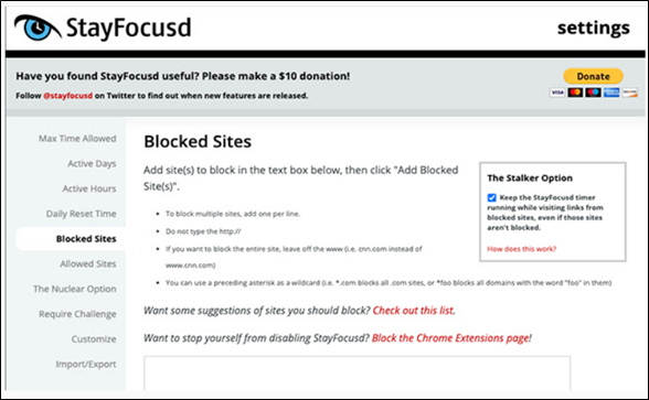 Stayfocusd helps you to overcome procrastination by blocking unnecessary websites after a specific time